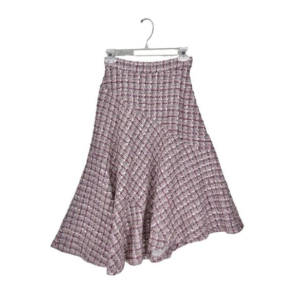 31 Sons de mode Japanese Pink Tweed Midi skirt Size XS‎ Flare Feminine Coquette - Picture 2 of 8